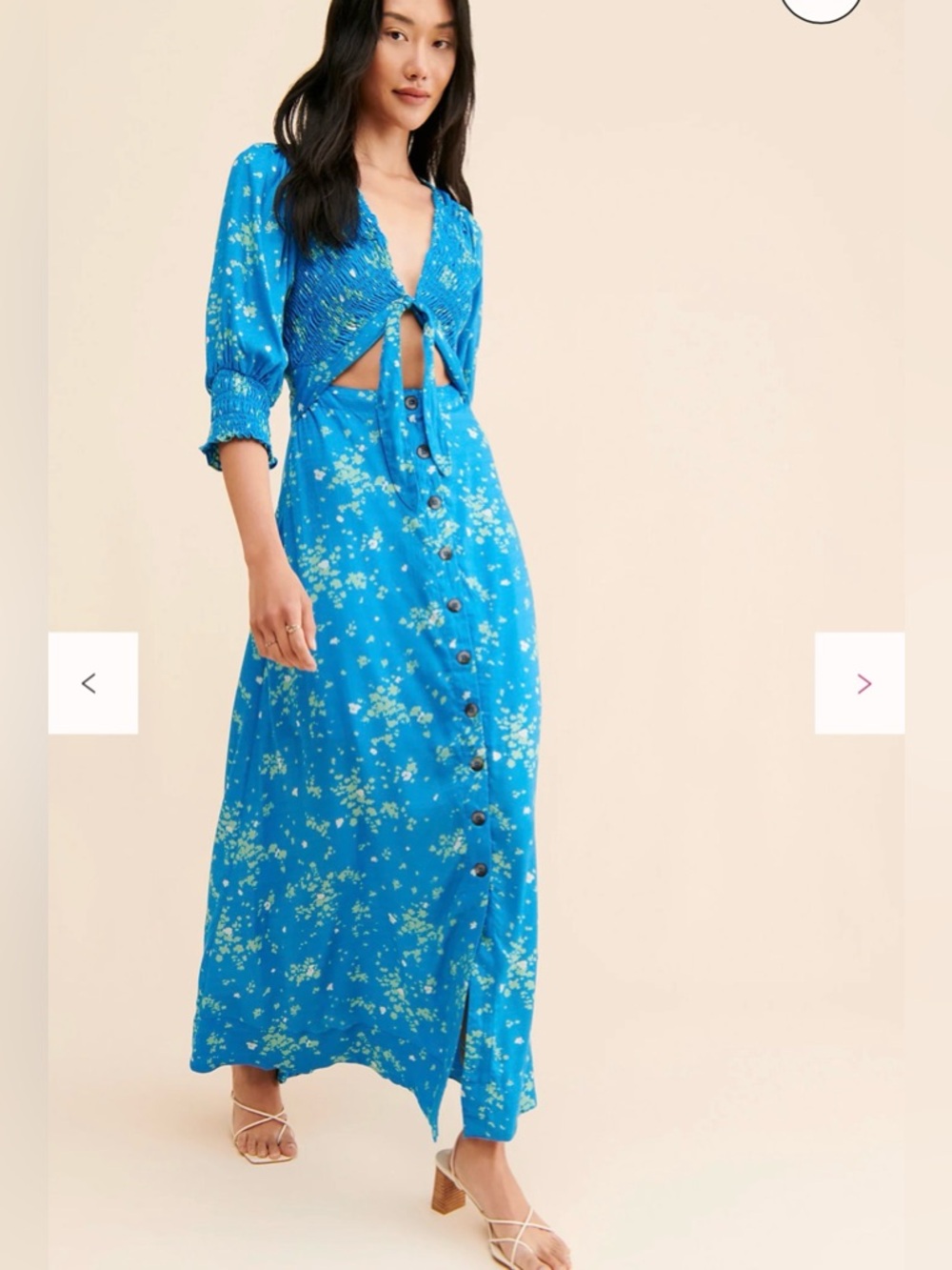 Free People String of Hearts Printed Maxi Dress